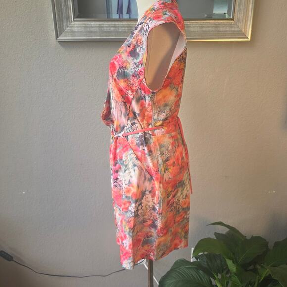 Athleta Women's Marlow Floral Tie Back Romper Lightweight Boho Size M Bloom Pink - Picture 6 of 8